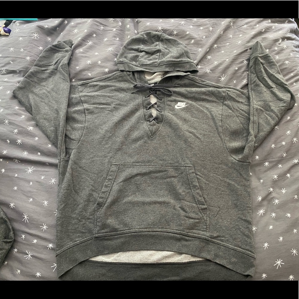 Nike Lace Up Hoodie Size M